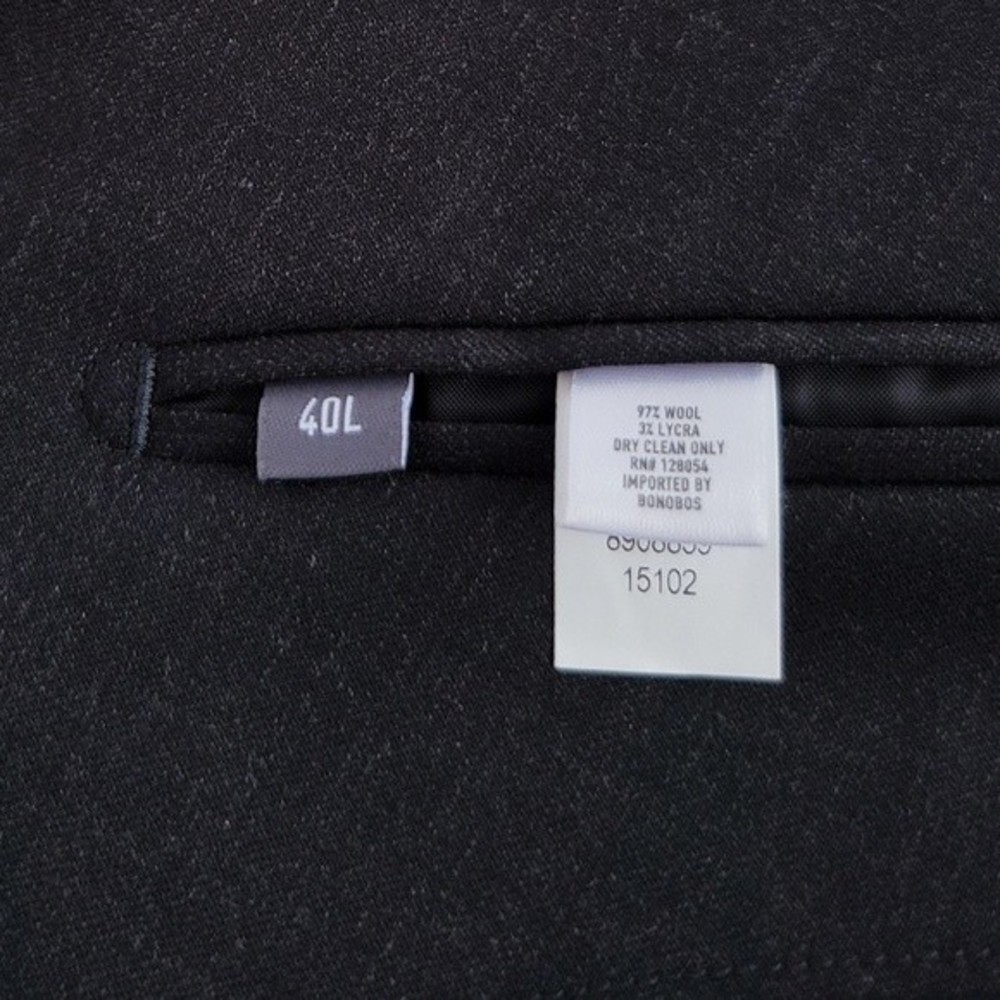 NEW Bonobos Blazer Wool Standard Fit Sport Jacket Charcoal Gray Dark Men 40L - Picture 13 of 13